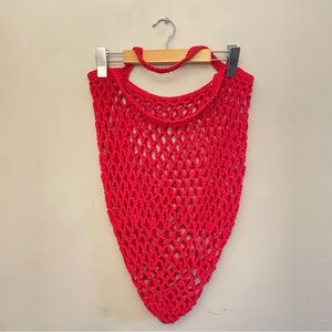 4/$10🎄Red Crochet Fruit & Veg Grocery Tote Bag